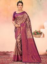 Kanjivaram Silk Purple Party Wear Weaving Saree